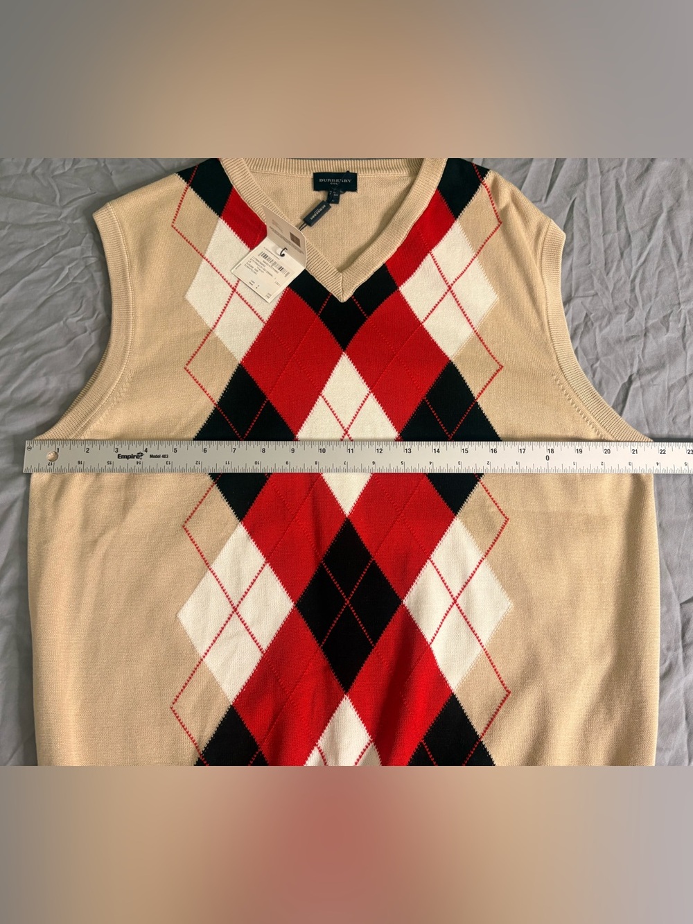 Burberry Golf V-Neck Argyle Sweater Vest - Picture 9 of 10